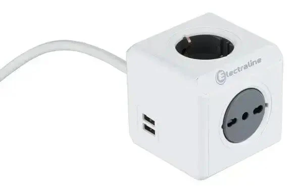 Multipresa cubo 1sh+3biv.+2usb 2.1a