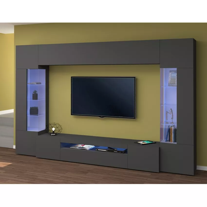 Parete Attrezzata New Egypt – Antracite Opaco, 100% Made in Italy - Image 3