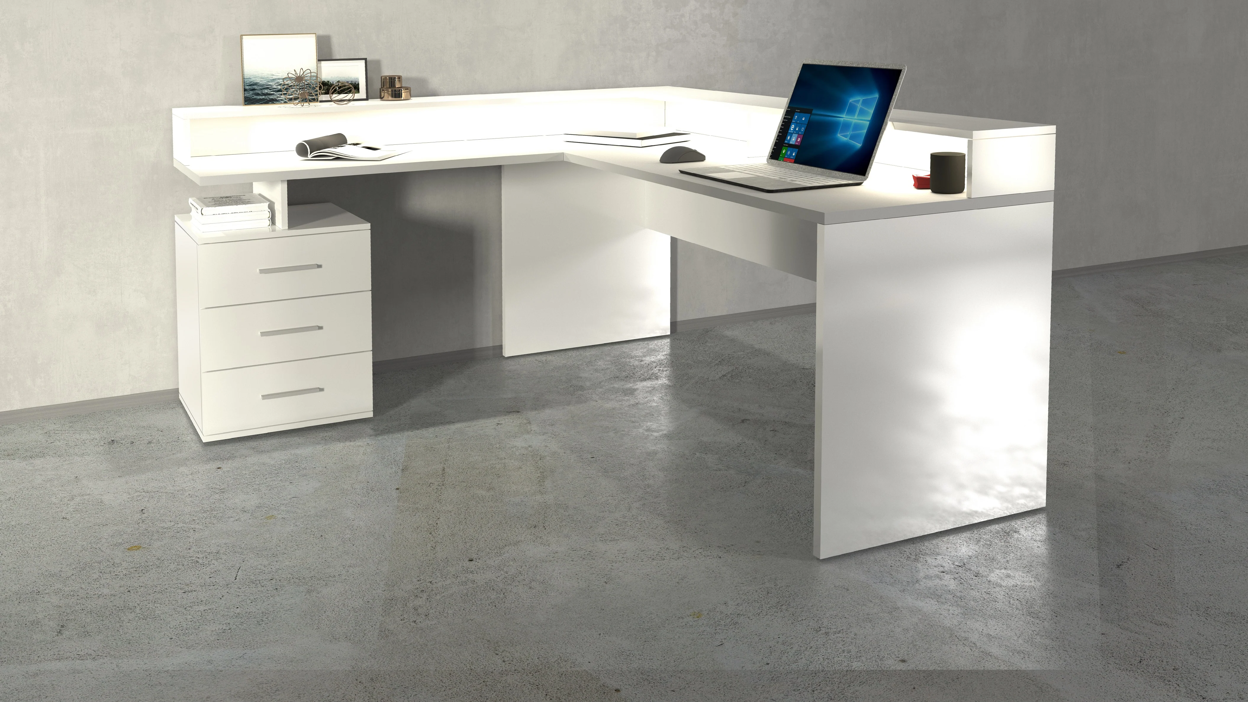 Scrivania New Selina ad angolo con sopralzo moderna e funzionale - Image 3
