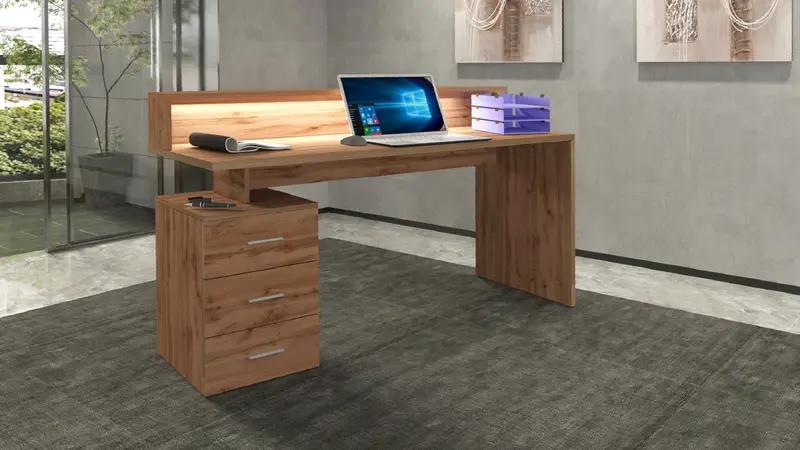 Scrivania Angolare Moderna New Selina con Sopralzo e 3 Cassetti - Image 13