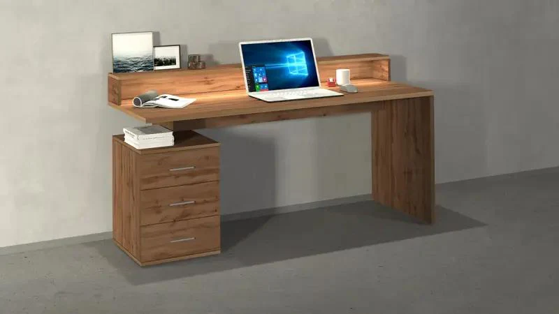 Scrivania Angolare Moderna New Selina con Sopralzo e 3 Cassetti - Image 14