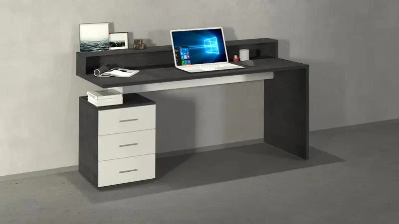 Scrivania Angolare Moderna New Selina con Sopralzo e 3 Cassetti - Image 8