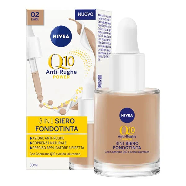 NIVEA Q10 ANTI-RUGHE 3IN1 SIERO FONDOTINTA 02 DARK - Image 2