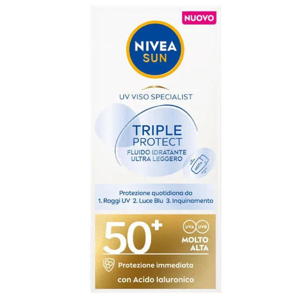 NIVEA SUN TRIPLE PROTECT CON ACIDO IALURONICO SPF 50+ 40 ML - Image 2