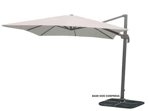 Ombrellone a braccio Deluxe 3x3 mt – Struttura grigia, telo ecrù