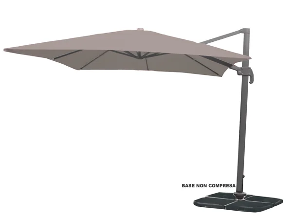 Ombrellone a braccio Deluxe 3x3 mt – Struttura grigia, telo tortora