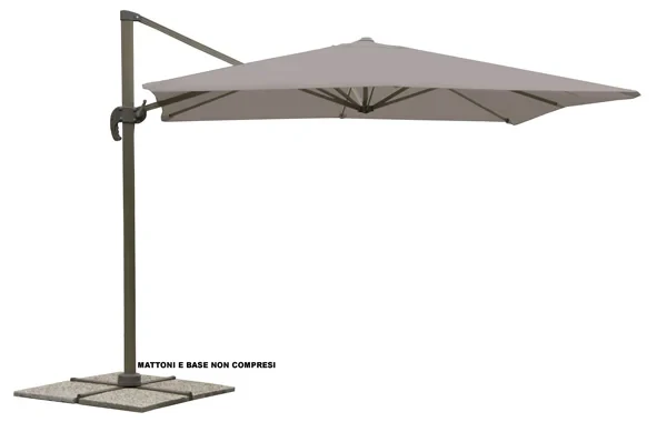 Ombrellone a braccio Deluxe 3x4 mt – Struttura in alluminio, tortora
