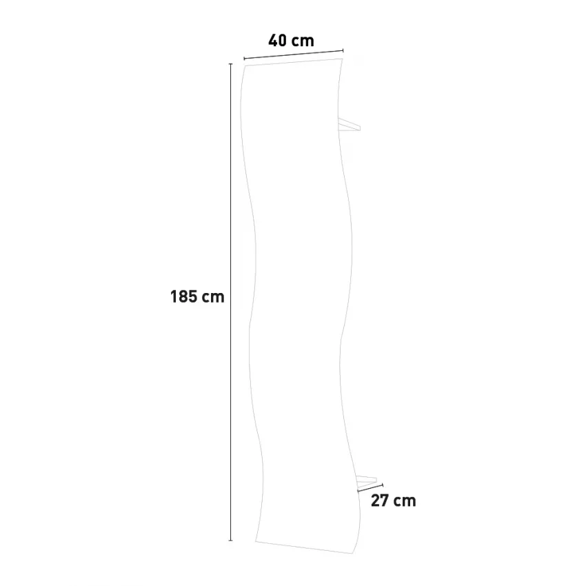 Appendiabiti Moderno Onda - Bianco Lucido, Made in Italy - Image 3