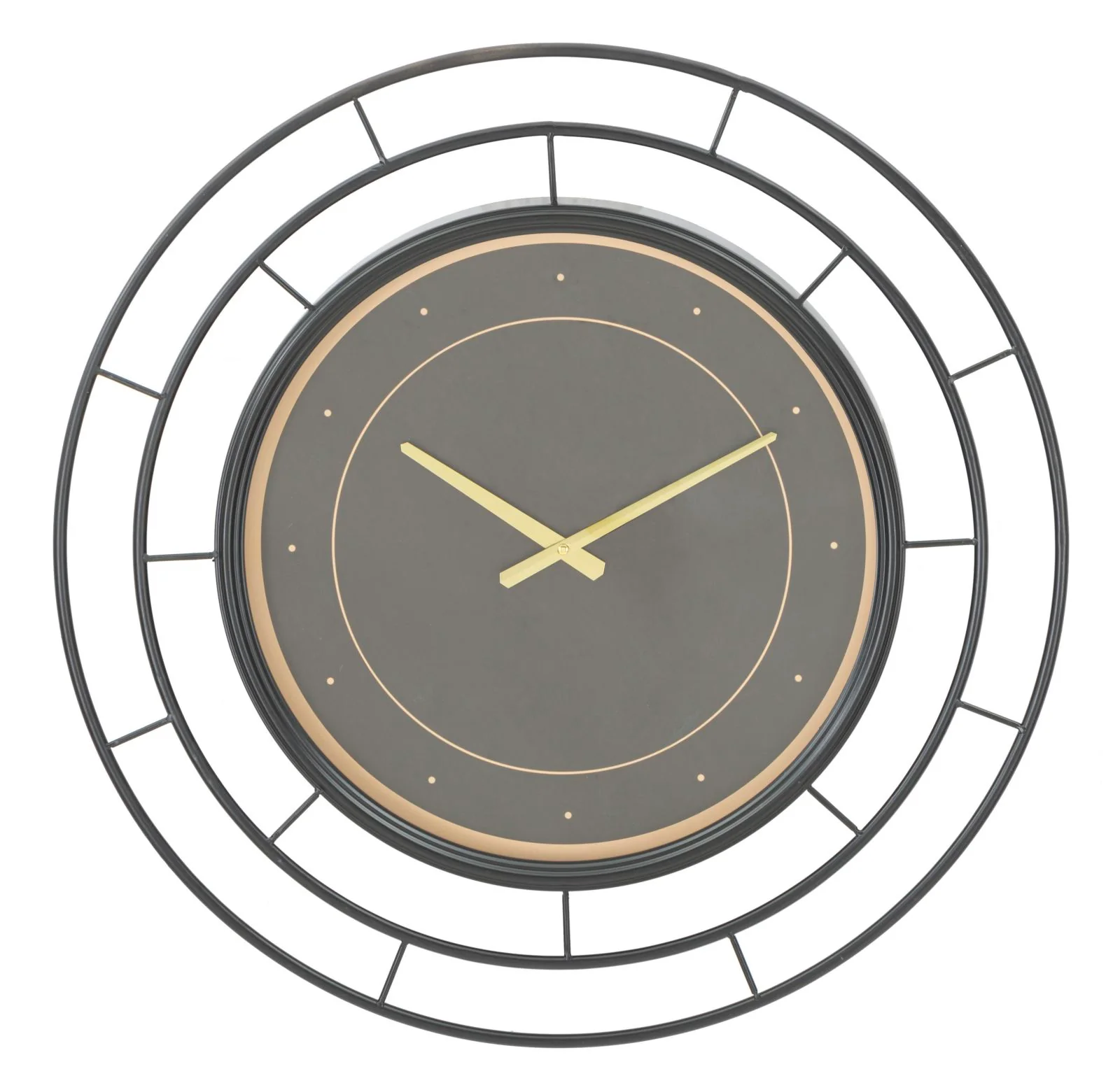 Orologio da muro elegante nero e oro cm ø 70x5,5