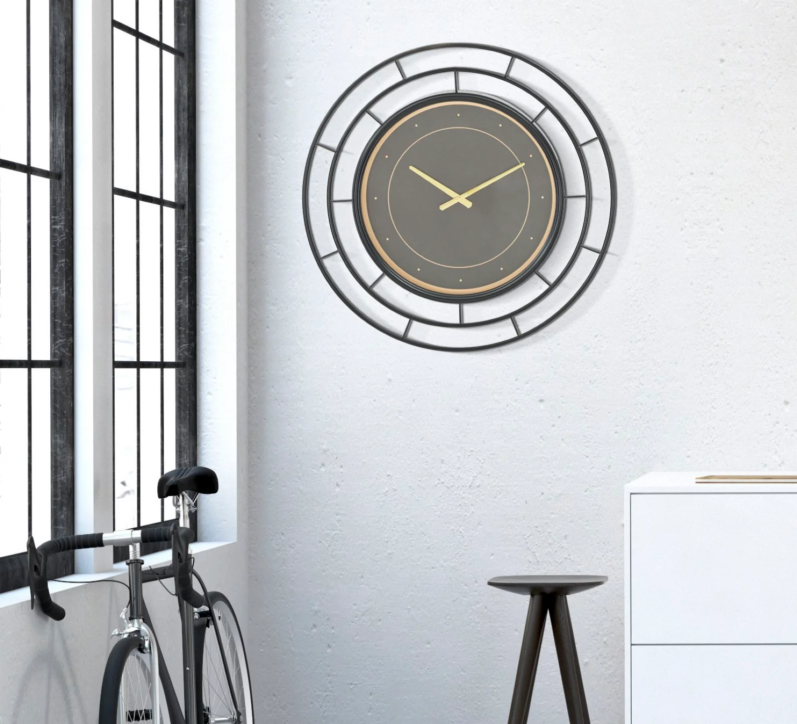 Orologio da muro elegante nero e oro cm ø 70x5,5 - Image 2
