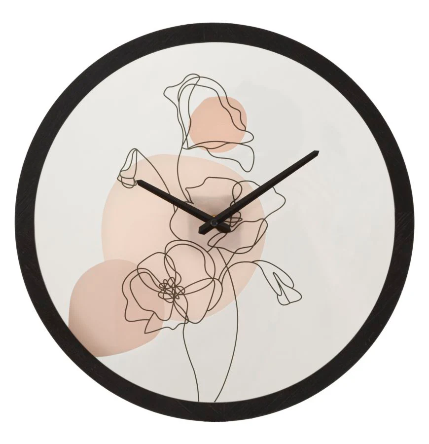 Orologio da muro floreale - Ø 40x3,5 cm