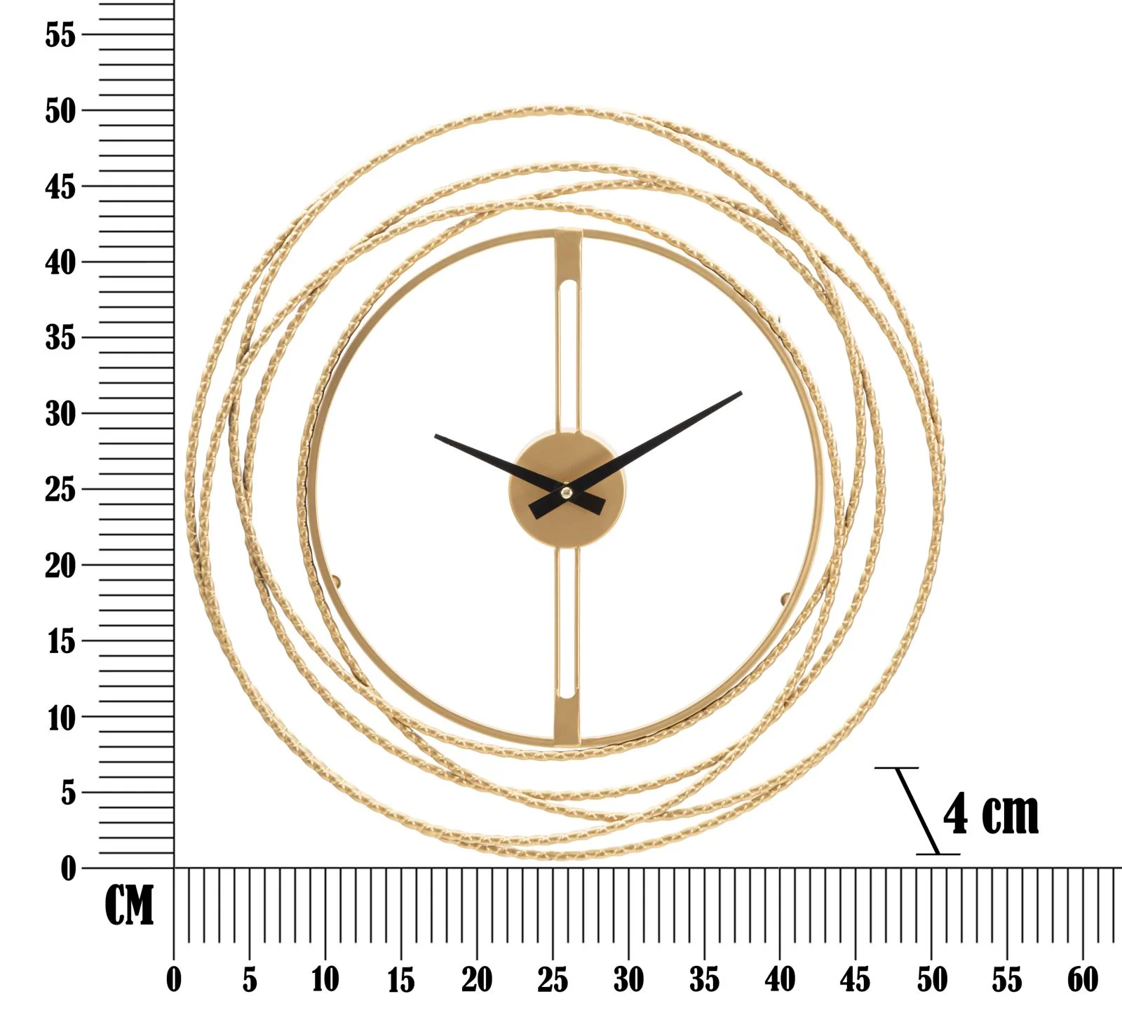 Orologio da parete elegante con strisce dorate cm ø 50x4 - Image 2