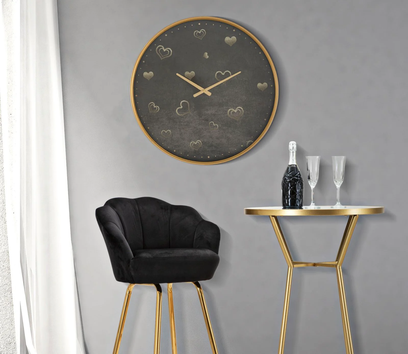 Orologio da parete Hearts - Design Elegante Ø 60 cm - Image 2