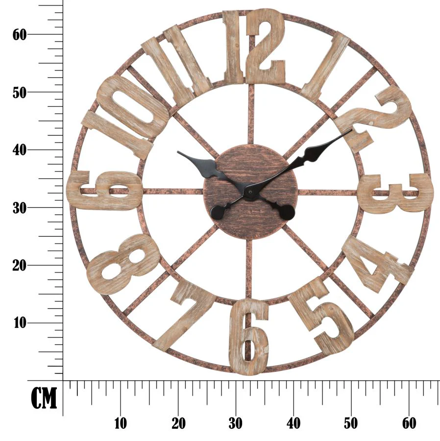 Orologio da parete elegante in mdf e metallo ø 63,5 cm - Image 2