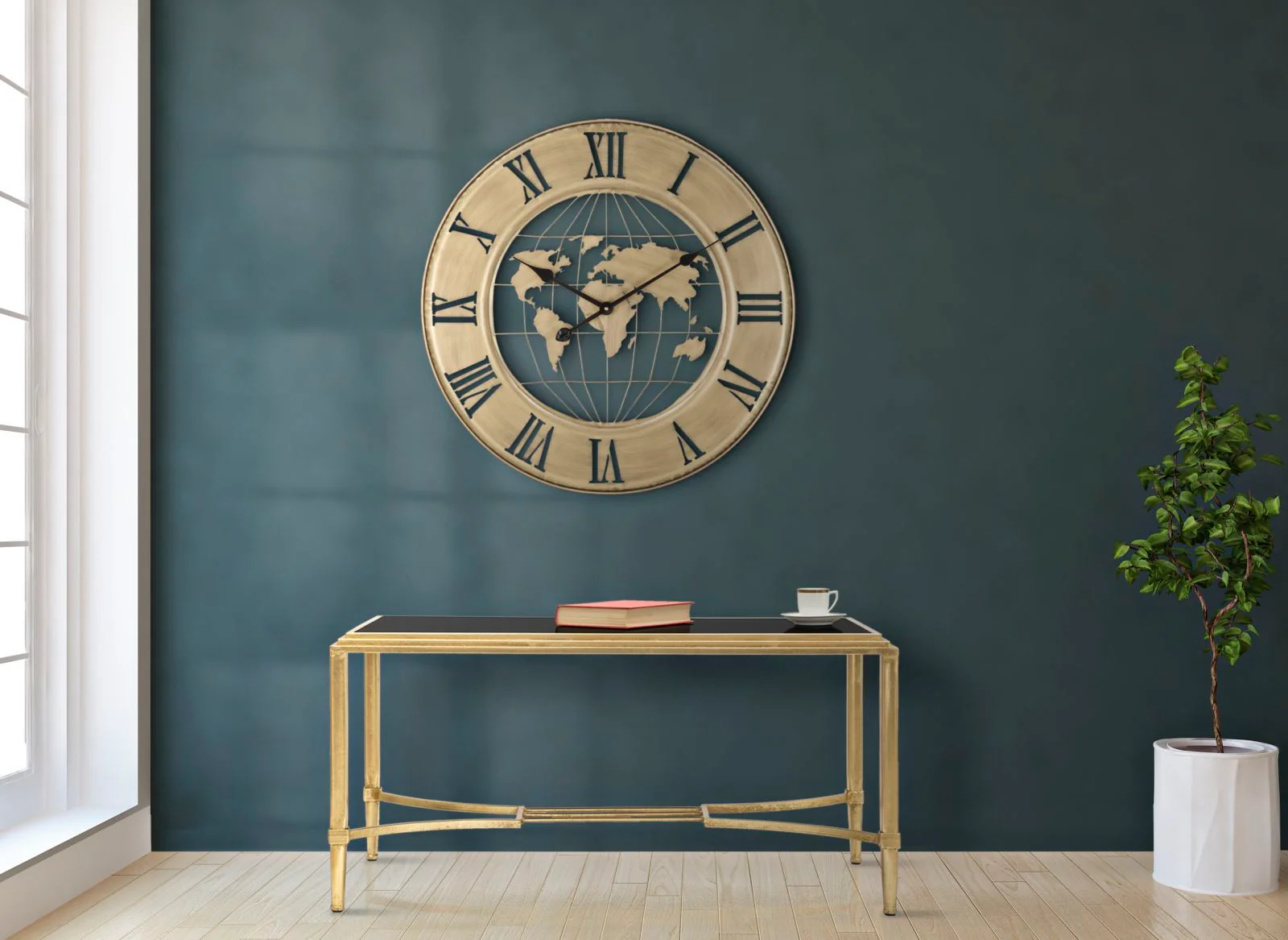 Orologio da muro eleganza metropolitana oro ø 63x3 cm - Image 2