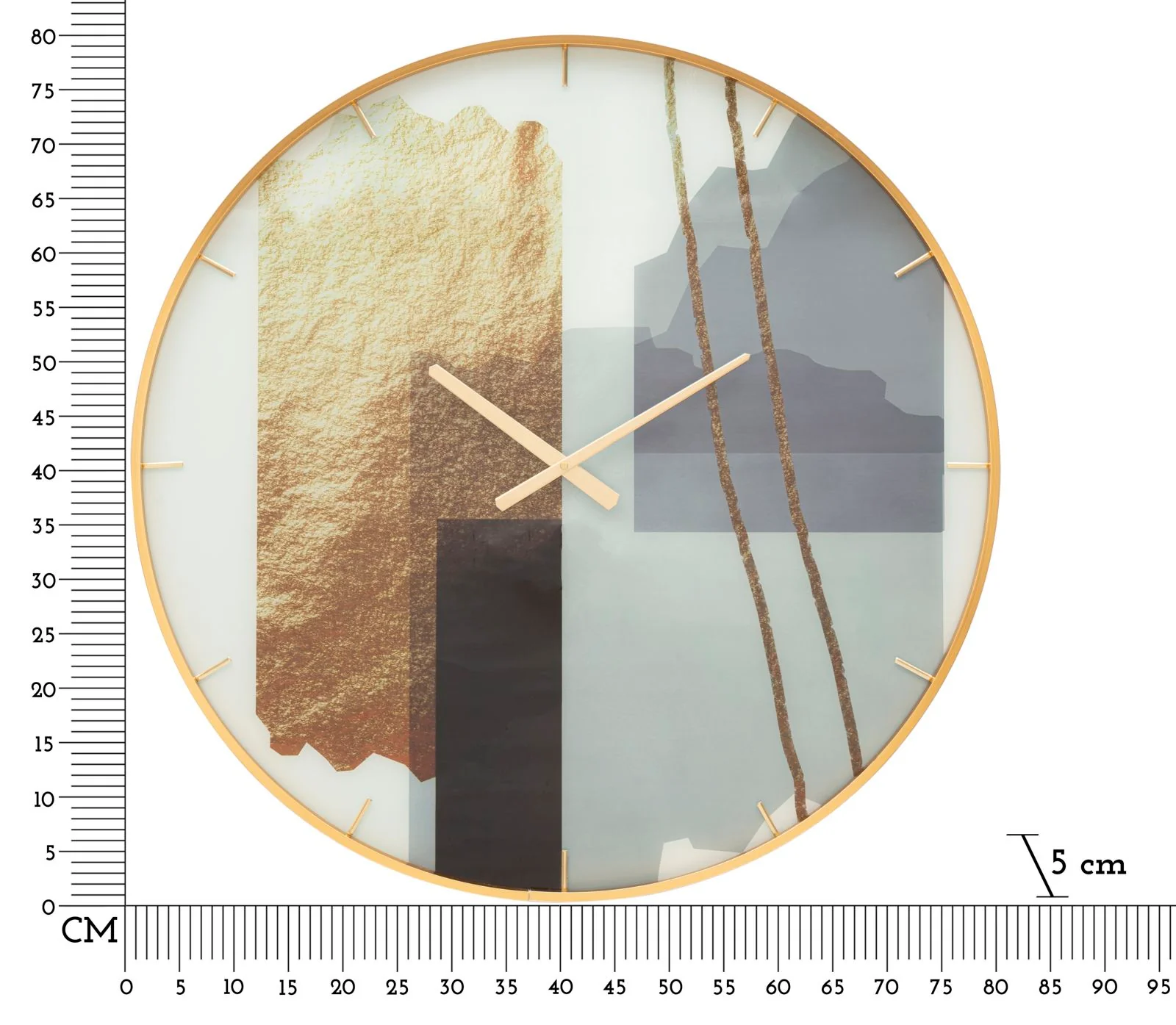 Orologio da Parete Elegante con Motivo in Vetro Ø 80x5 cm - Image 3