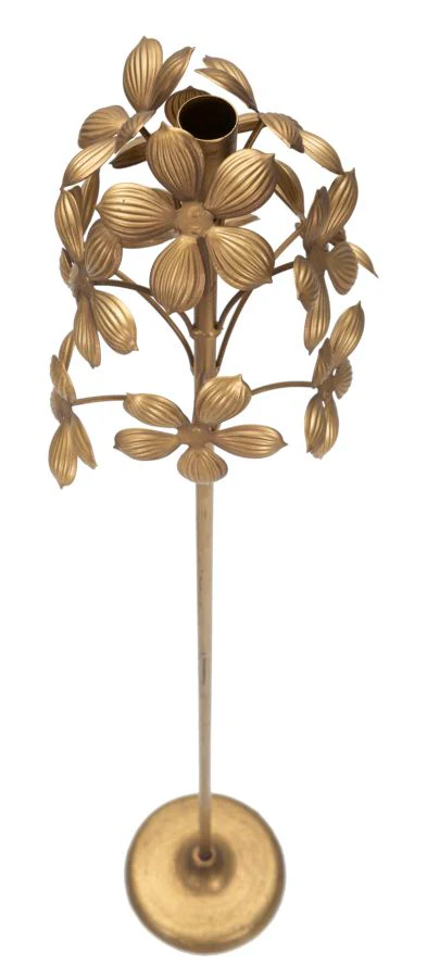 Portacandele Flowy in Metallo Dorato Ø 17 cm x 93 cm - Image 3