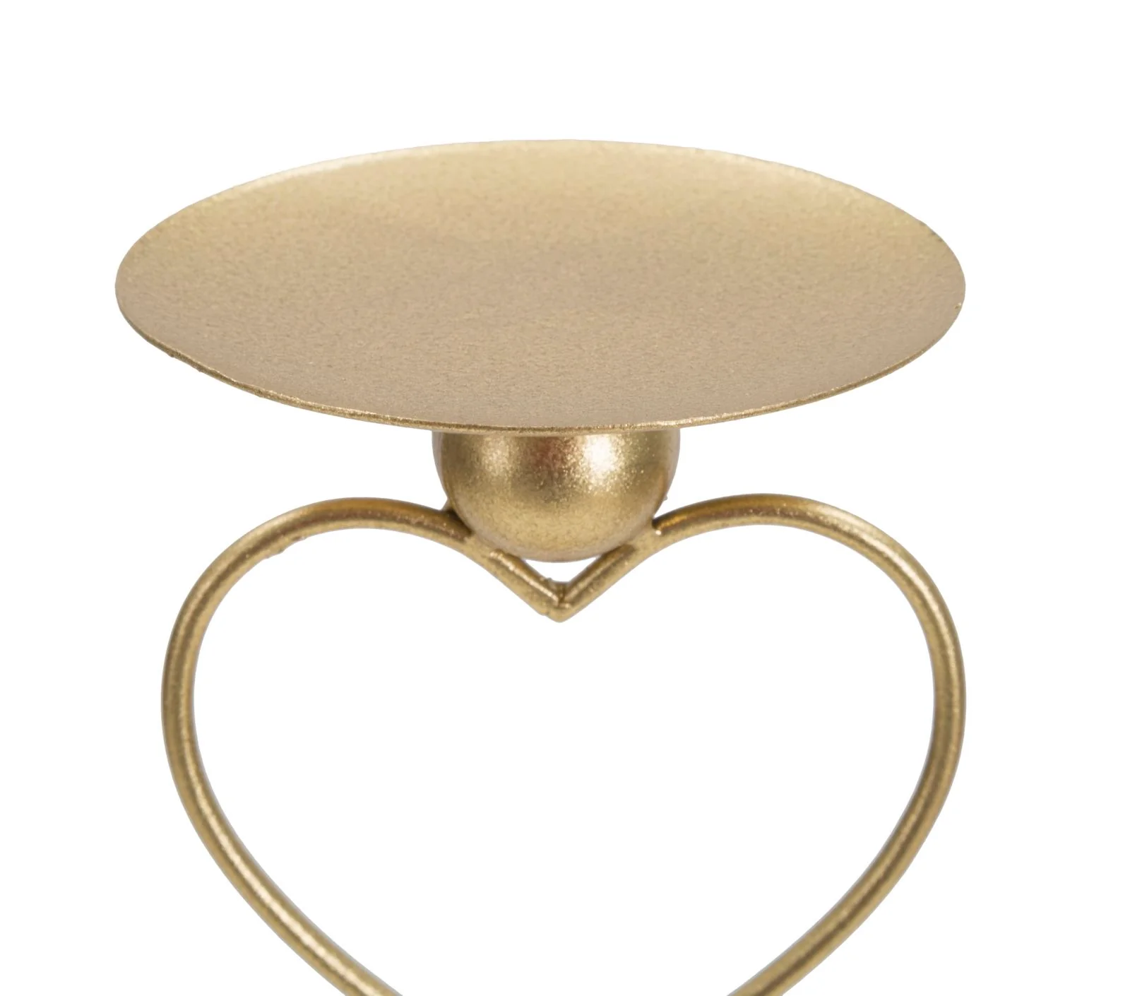 Portacandele a Cuore in Metallo Dorato con Base in Marmo - 14,5x10x32,5 cm - Image 2