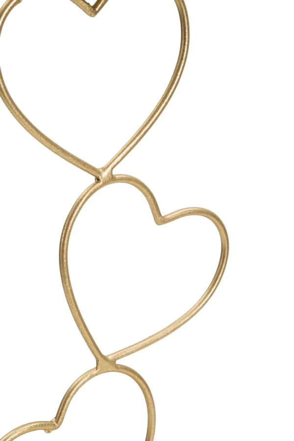 Portacandele a Cuore in Metallo Dorato con Base in Marmo - 14,5x10x32,5 cm - Image 4