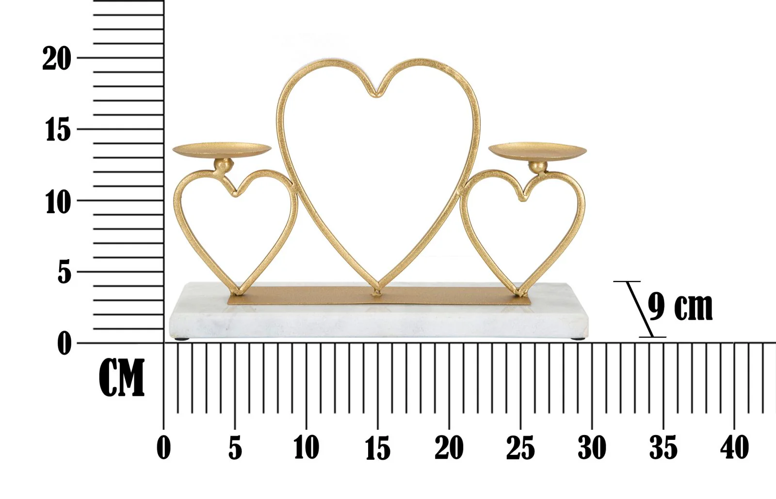 Portacandele in Metallo a Forma di Cuore 30x9x20 cm - Image 7
