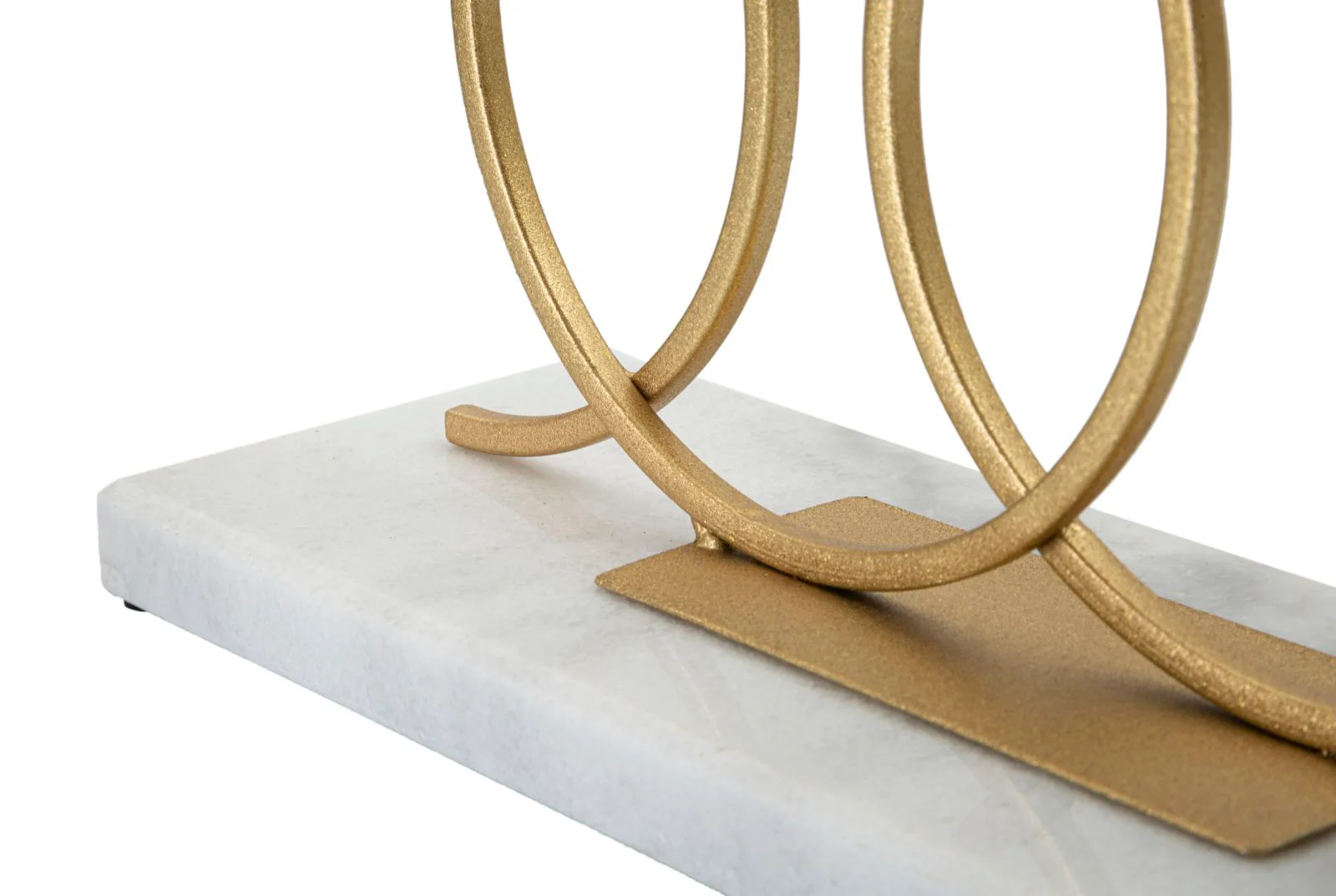 Portacandele Infinity Elegante in Metallo Dorato e Marmo Bianco 30x9x20 cm - Image 4