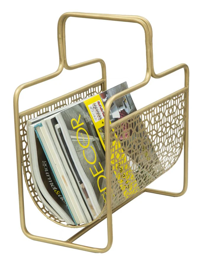 Portariviste Elegante in Metallo Dorato cm 37x22x44,5 - Image 8