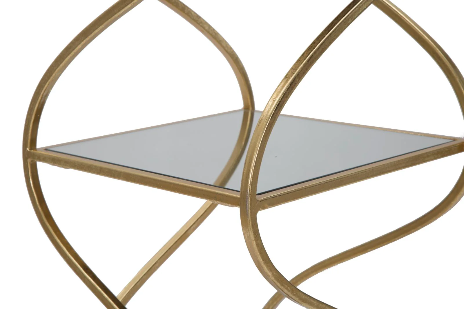 Mobiletto Portatelefono Twisty in Metallo Dorato 30x30x80 cm - Image 3