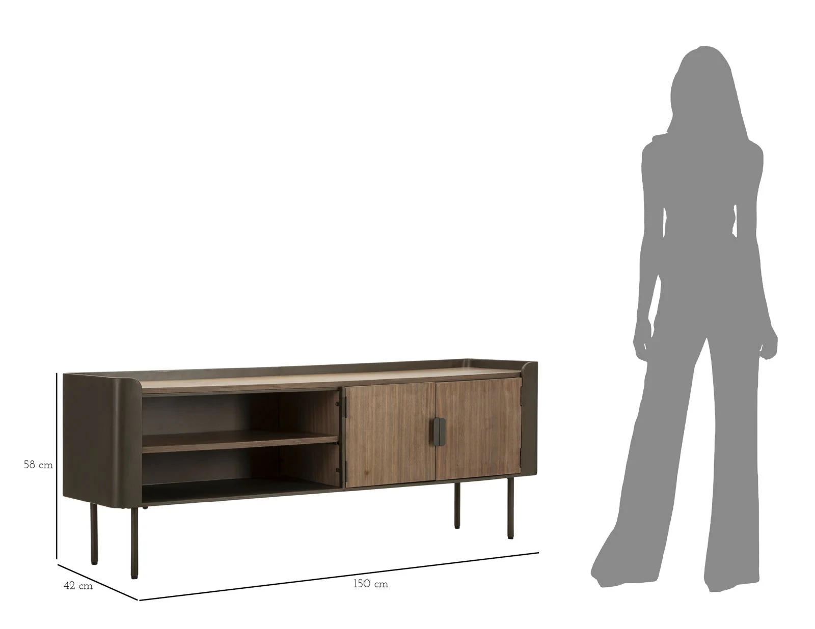 Mobile Porta TV Toronto 150x42x58 cm Elegante e Funzionale - Image 9