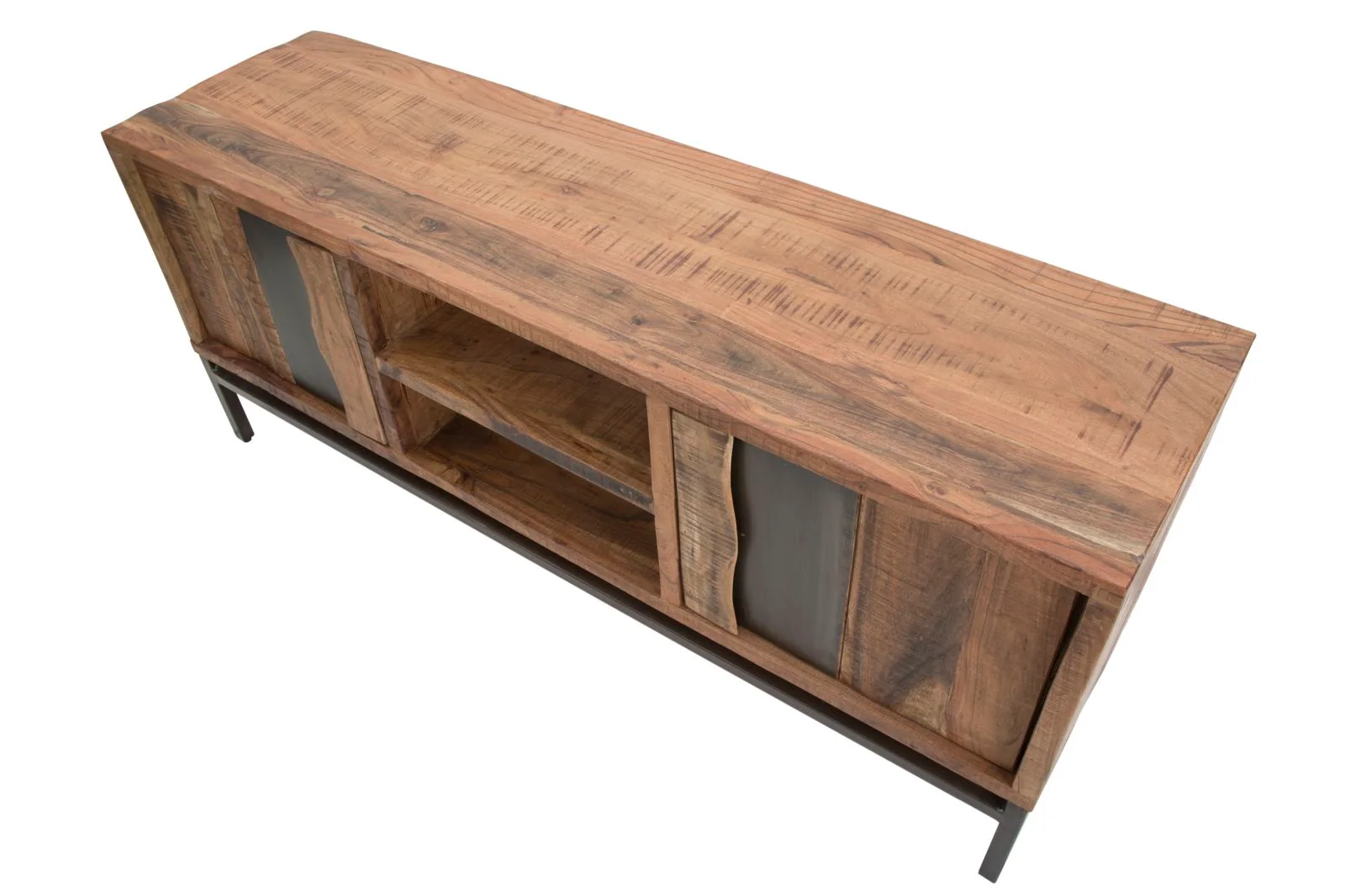 Mobile TV Ondulato in Legno di Acacia Nilotica - 145x40x60 cm - Image 2