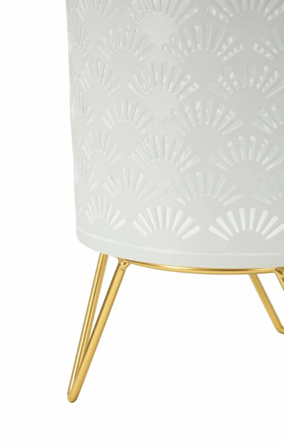 Coppia di Vasi Eleganti Carly in Metallo con Supporto Dorato cm ø 16x20-13x20 - Image 4