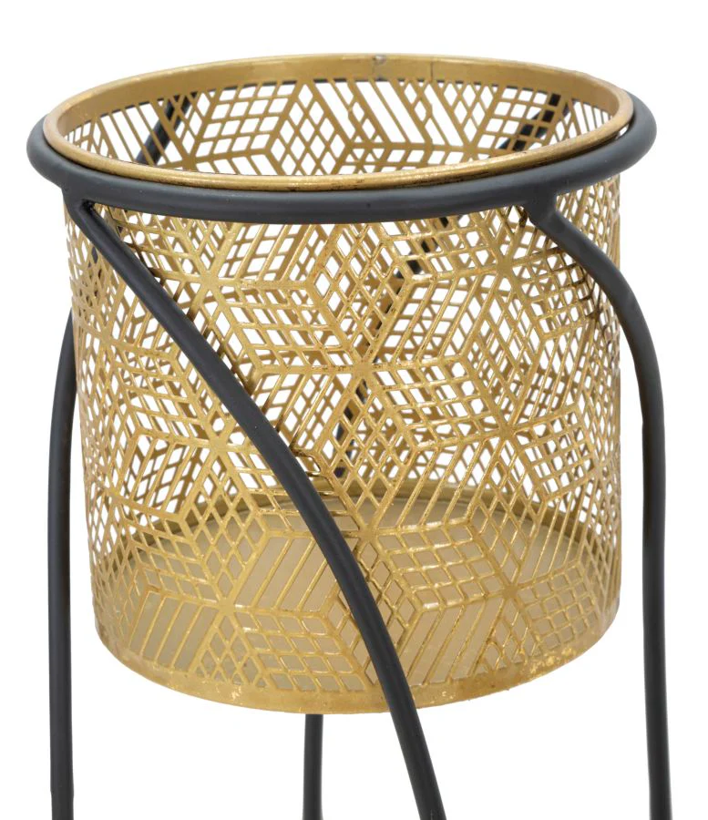 Coppia di Vasi Curvy in Metallo Elegante Ø 23x76 e 20x51 cm - Image 3