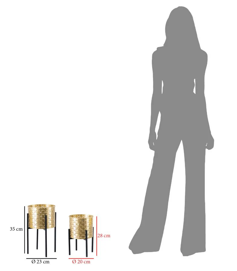 Coppia di Portavasi Eleganti Glissy Stand - Ø 21x38 e 19x28 cm - Image 7