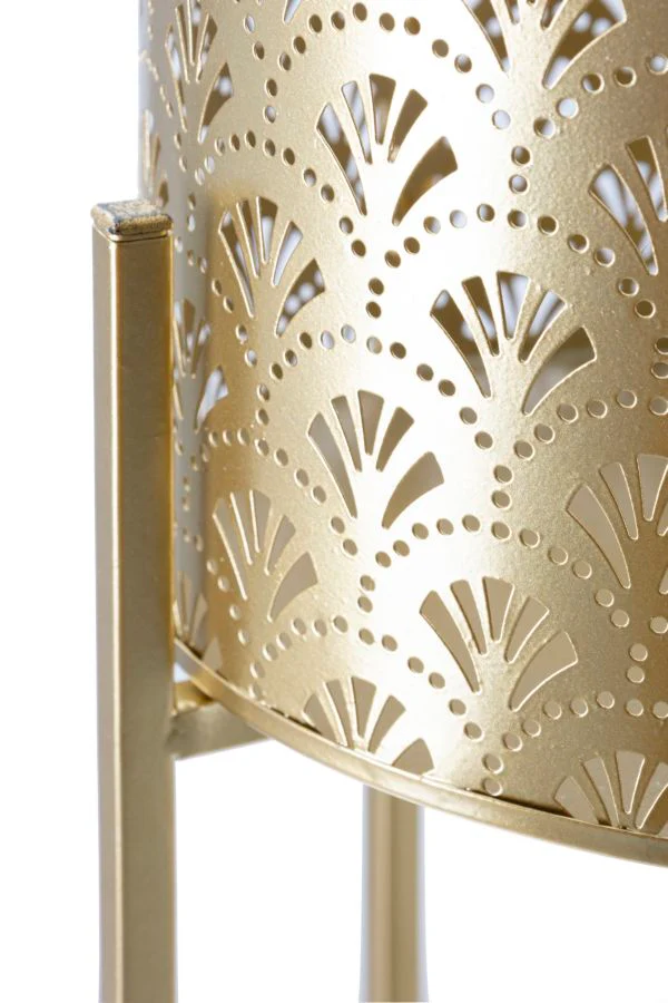 Coppia di Portavasi Golvy Stand in Metallo Dorato - Dimensioni Ø 21x52 cm e 19x42 cm - Image 4