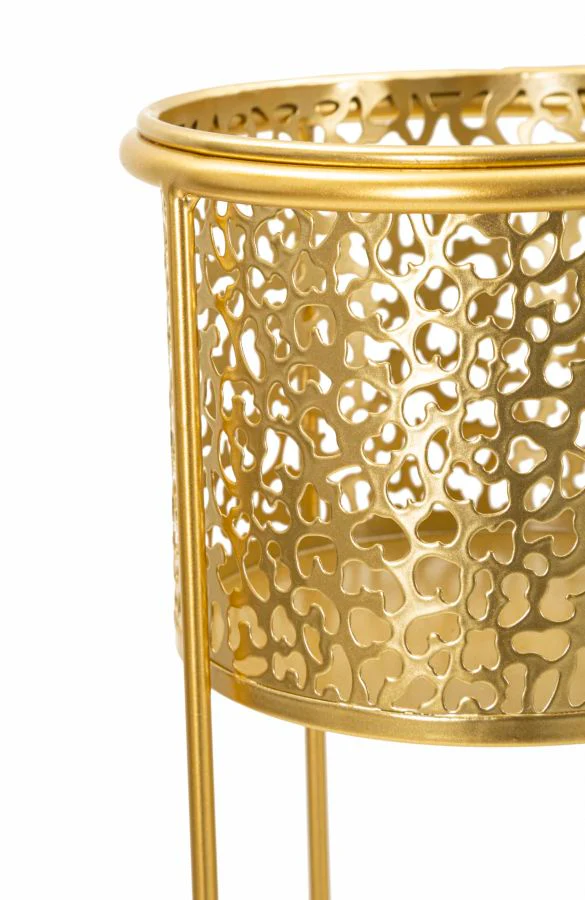Coppia di Portavasi in Metallo Elegante Ø 17x46 cm e 14x34 cm - Image 3