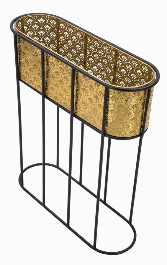 Portavasi Ovale in Metallo - 60x20x70 cm Elegante - Image 4