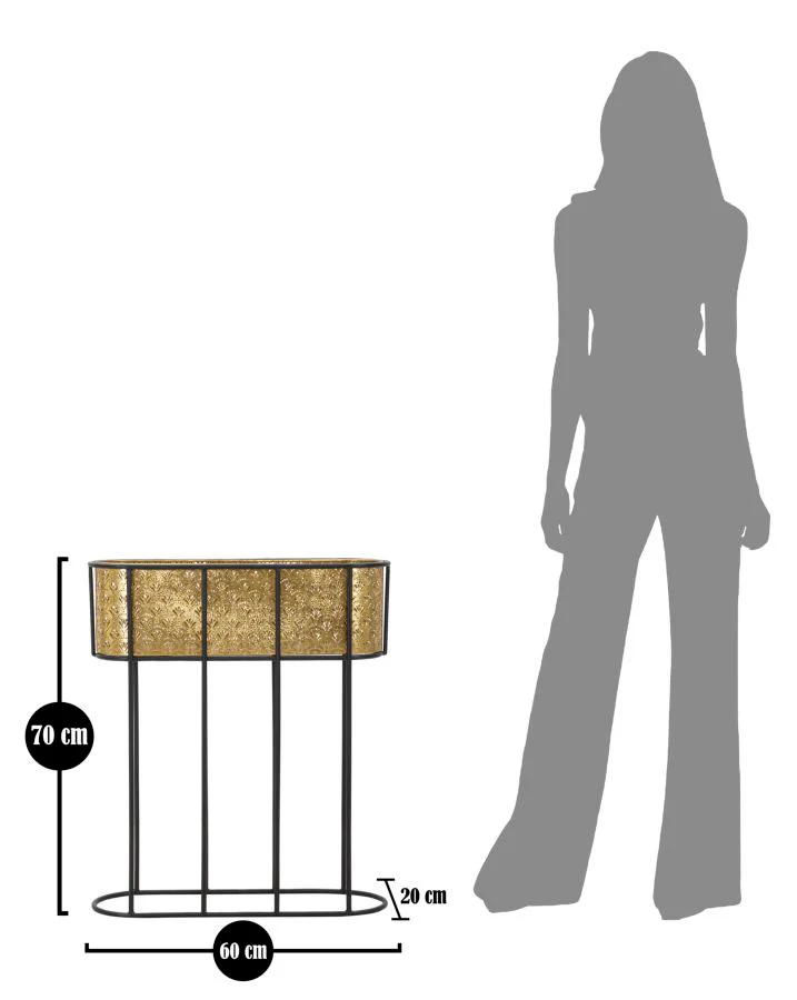 Portavasi Ovale in Metallo - 60x20x70 cm Elegante - Image 8
