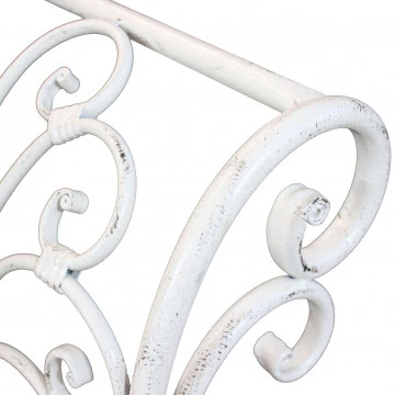 Panca Eloise bianco antico - Panca da giardino in acciaio verniciato, colore bianco, 136 x 46 x 96 h c - Image 3