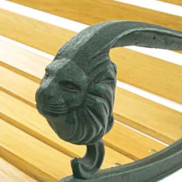 Panca Lion in ghisa con seduta in legno - Image 2