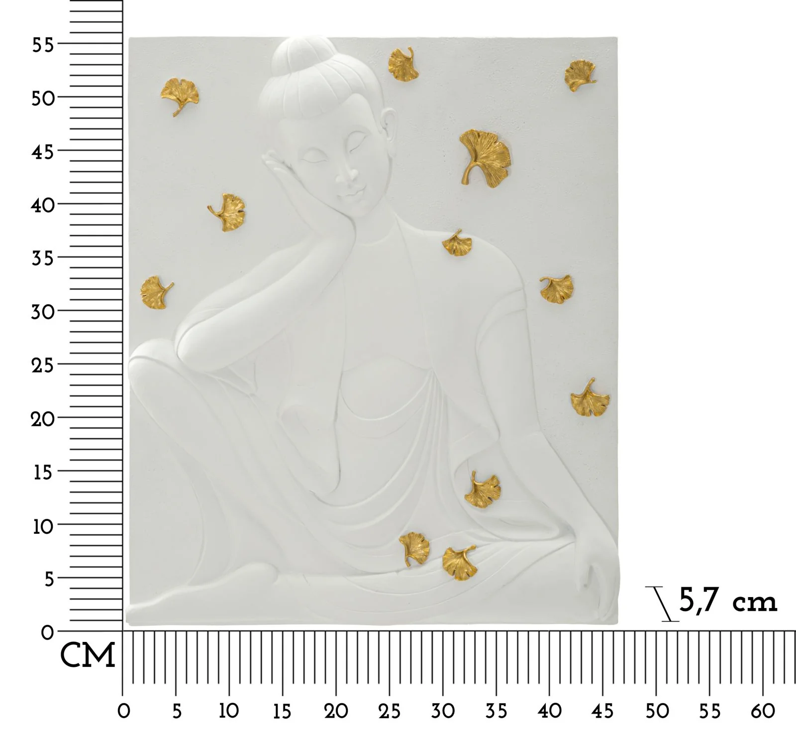 Pannello Decorativo Buddha in Resina 3D cm 46x5,7x55,5 - Image 6