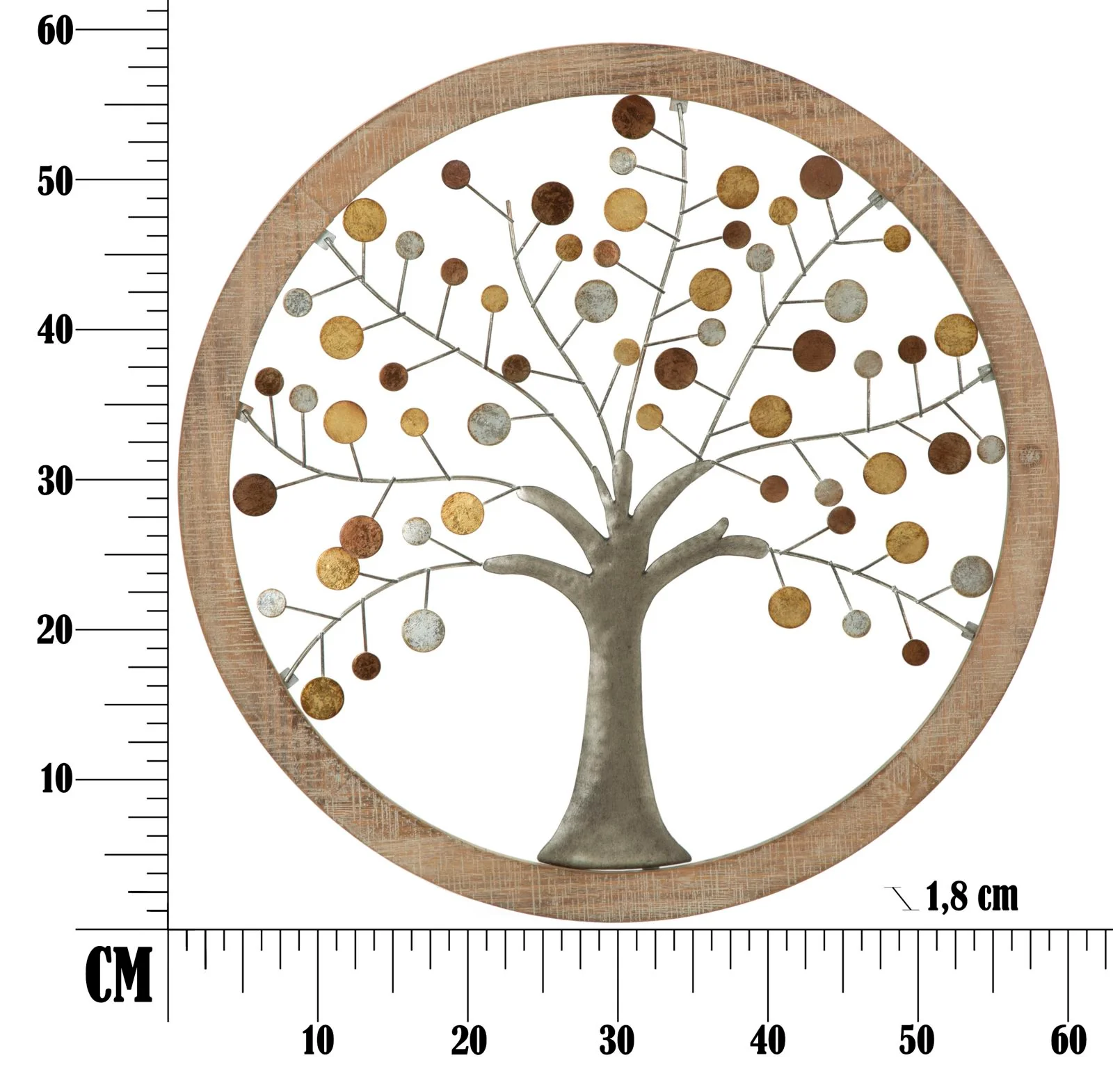 Pannello Decorativo Albero della Vita con Specchio Ø 61 cm - Image 8