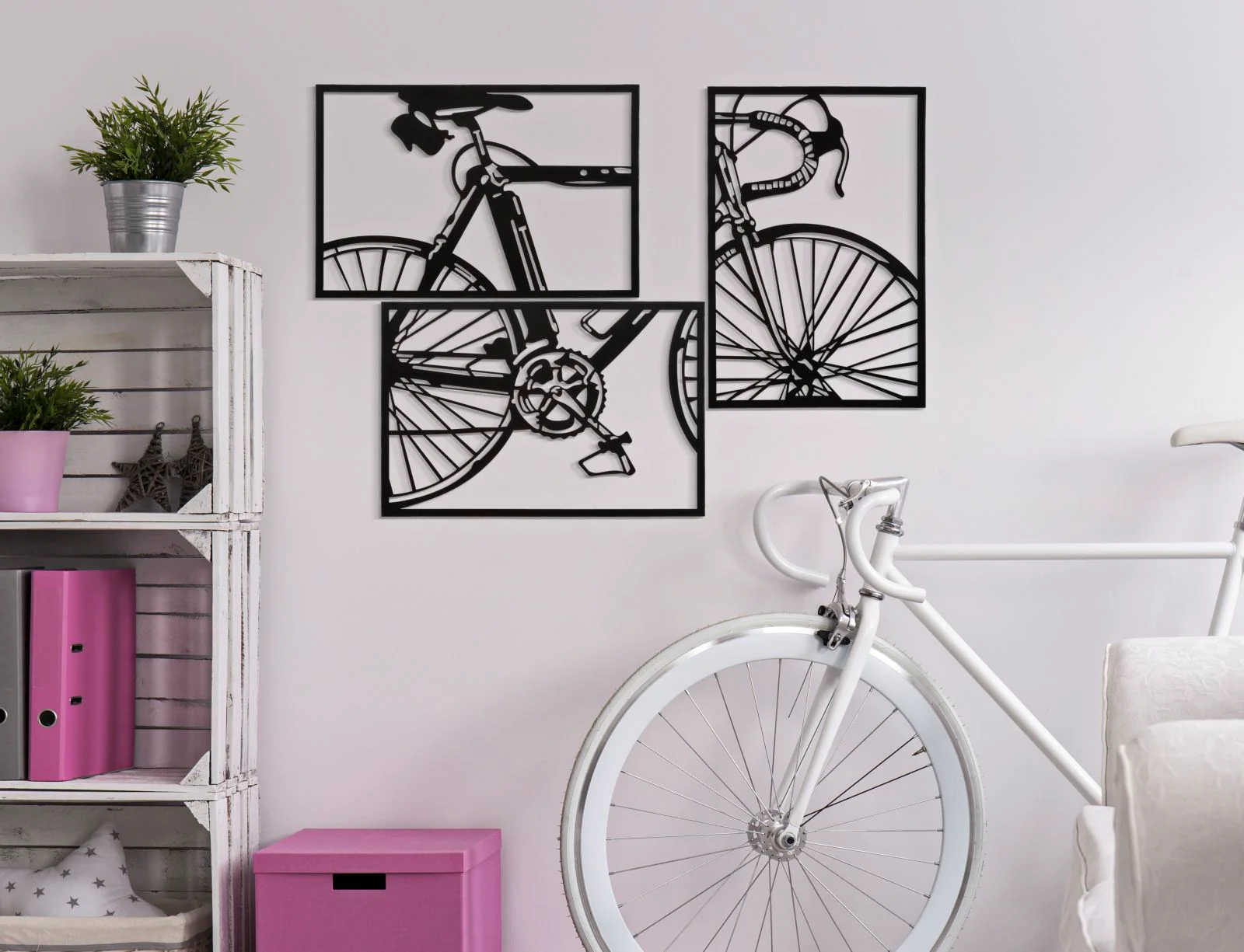 Set di Pannelli Decorativi 3D Bike in Metallo - 3 Pezzi 40x1,3x60 cm - Image 5