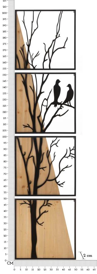 Set di Pannelli Decorativi 3D in Ferro e Legno - 4pz 50x2x200 cm - Image 6