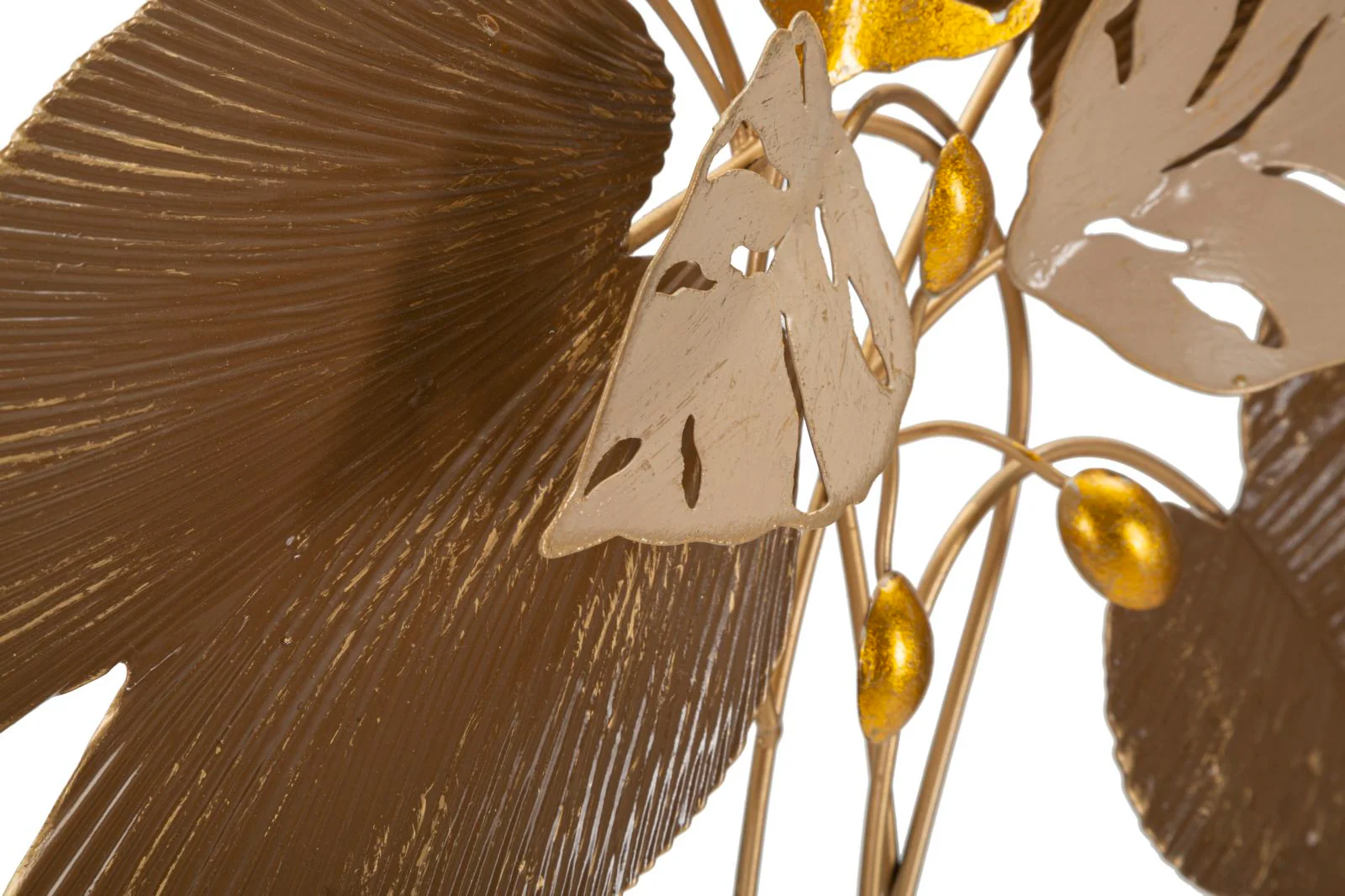 Pannello Decorativo da Parete in Metallo con Design Foglie Eleganti cm 50,2x5,1x50,2 - Image 3