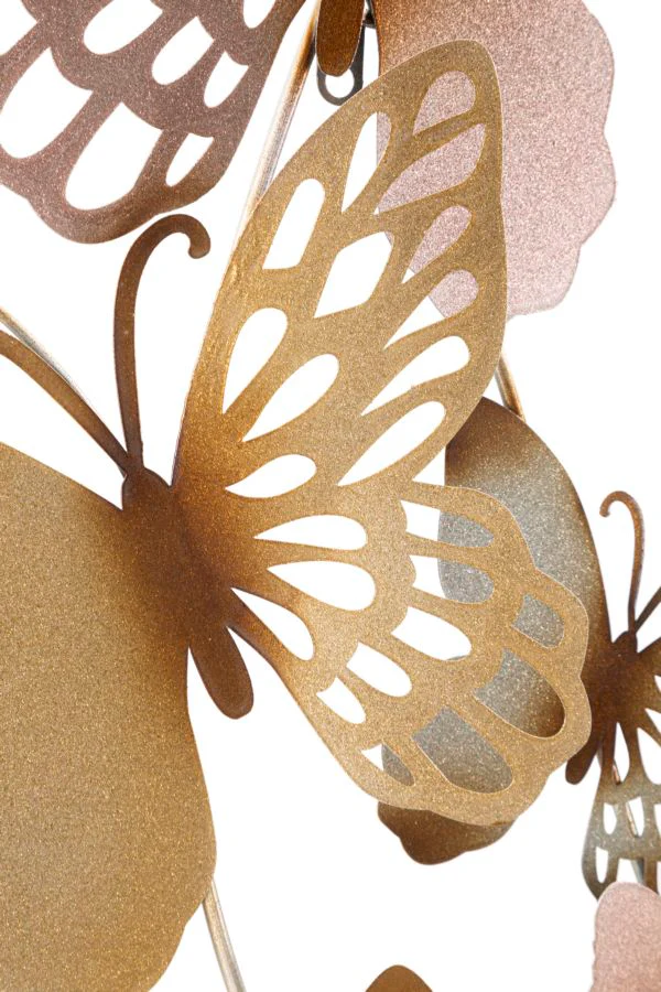 Pannello Decorativo 3D Farfalle Oro/Rosa cm 59,5x4x111,5 - Image 2