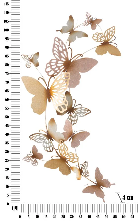 Pannello Decorativo 3D Farfalle Oro/Rosa cm 59,5x4x111,5 - Image 6