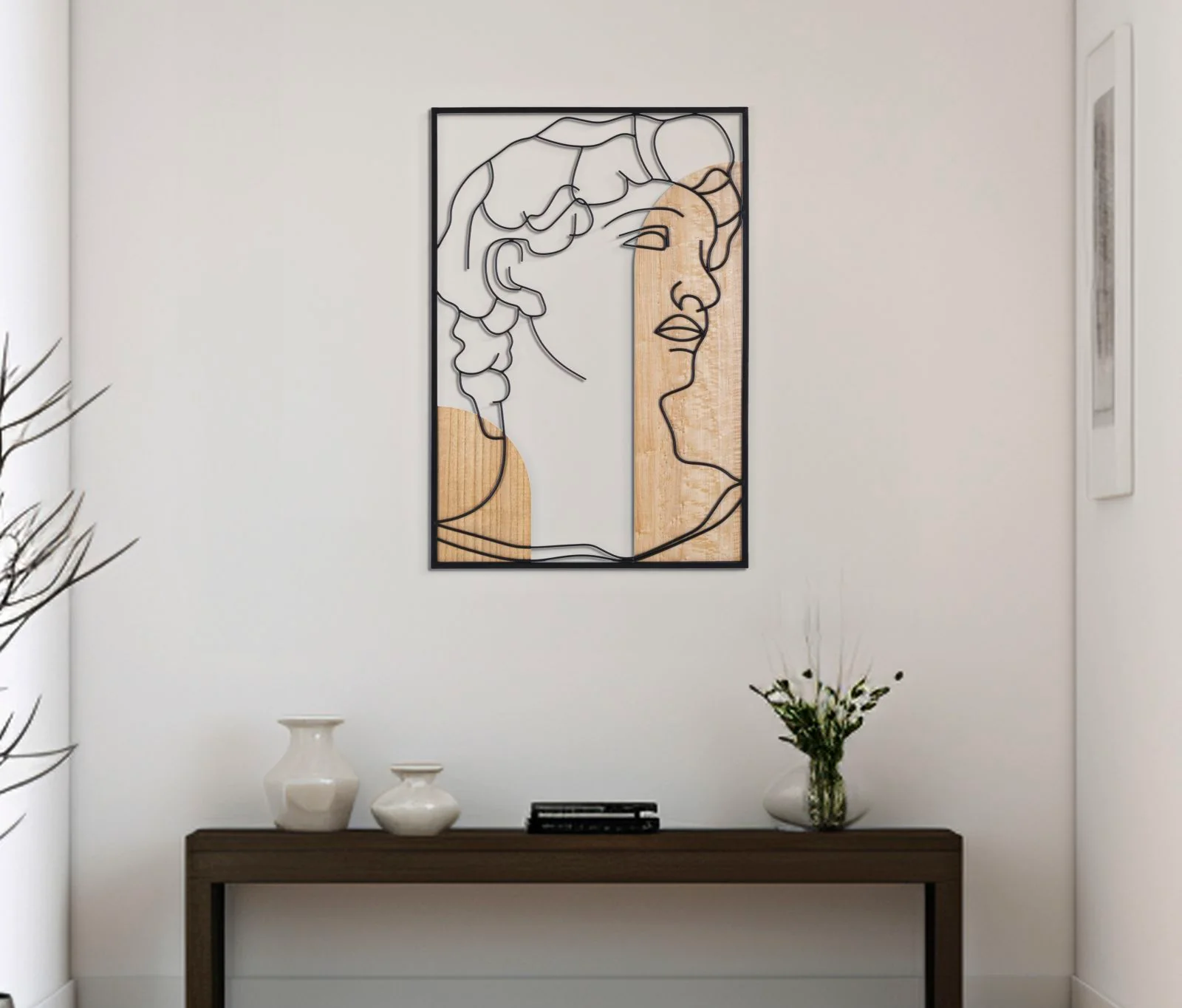 Pannello decorativo 3D David in metallo e legno - cm 55x2x80 - Image 5