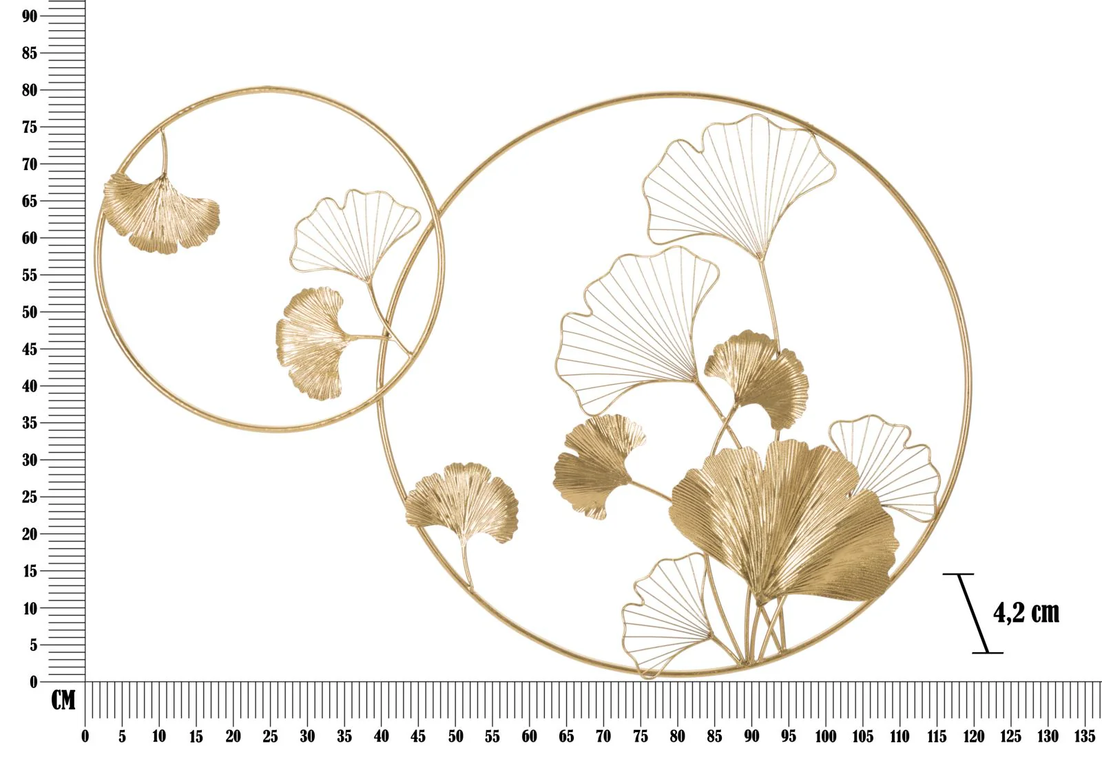 Pannello decorativo 3D in metallo dorato cm 120,5x4,2x80,5 - Image 6