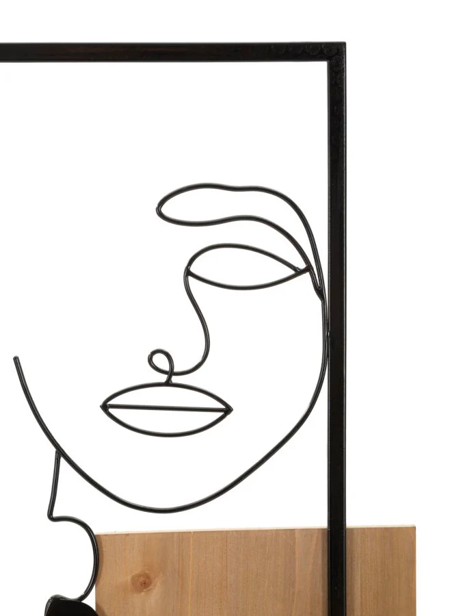 Pannello decorativo Faces in ferro e legno 3D cm 63x2x90 - Image 3