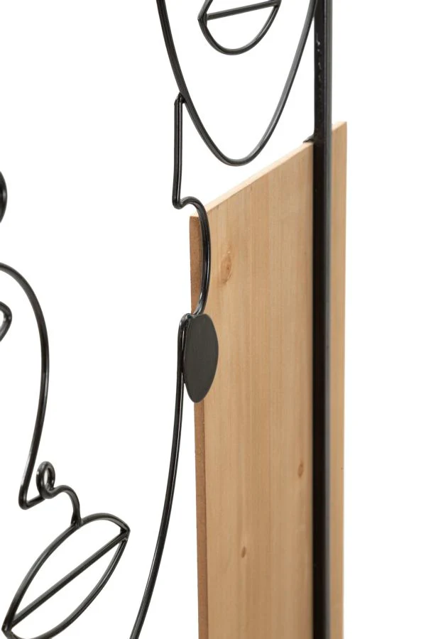 Pannello decorativo Faces in ferro e legno 3D cm 63x2x90 - Image 4