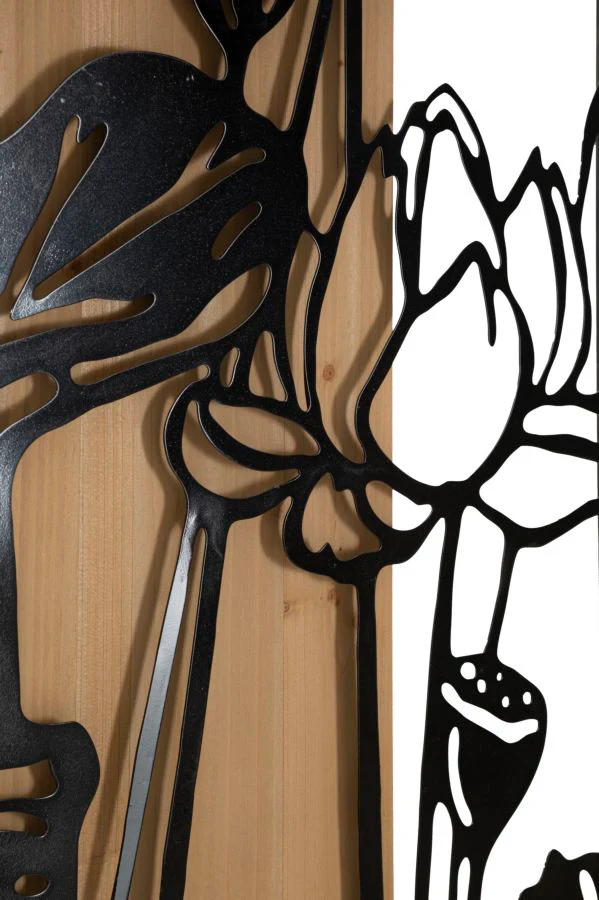 Pannello decorativo in ferro e legno Lotus 60x2x90 cm - Image 3